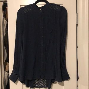 Free People Navy Blue Tunic